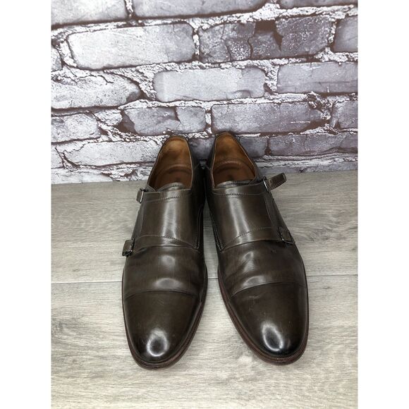 Johnston & Murphy Brown Leather Double Monk Strap Cap Toe Oxfords Shoes 10.5M US main image 3